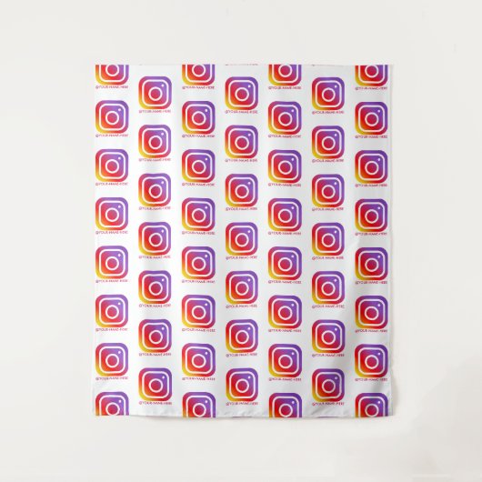 aangepaste bedrijfslogo instagram achtergrond eenv wandkleed (Voorkant)