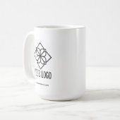 Aangepaste bedrijfslogo koffiemok (Voorkant links)