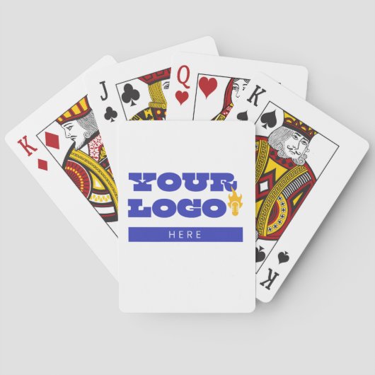 Aangepaste bedrijfslogo merch werknemers personeel pokerkaarten (Achterkant)