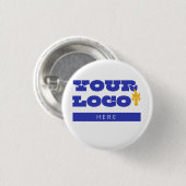 Aangepaste bedrijfslogo merch werknemers personeel ronde button 3,2 cm (Voorkant /achterkant)