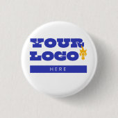 Aangepaste bedrijfslogo merch werknemers personeel ronde button 3,2 cm (Voorkant)