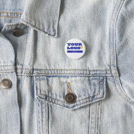 Aangepaste bedrijfslogo merch werknemers personeel ronde button 3,2 cm