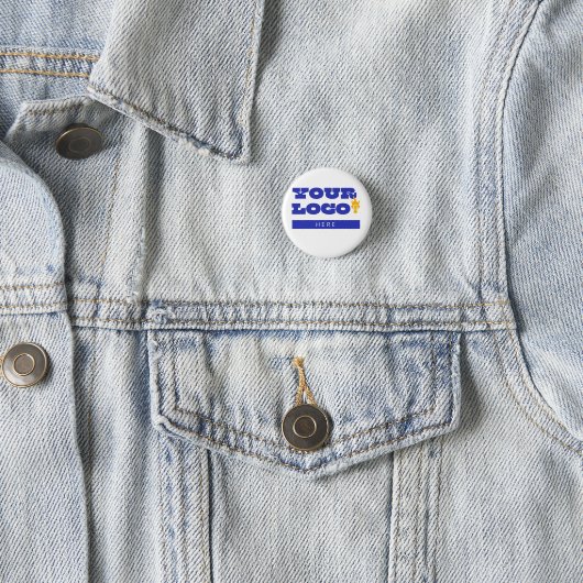 Aangepaste bedrijfslogo merch werknemers personeel ronde button 3,2 cm (In situ)