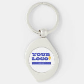 Aangepaste bedrijfslogo merch werknemers personeel sleutelhanger (Voorkant)