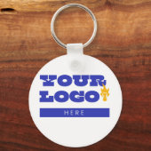 Aangepaste bedrijfslogo merch werknemers personeel sleutelhanger (Voorkant)