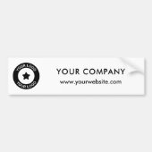 Aangepaste bedrijfslogo naam en website bumpersticker (Voorkant)