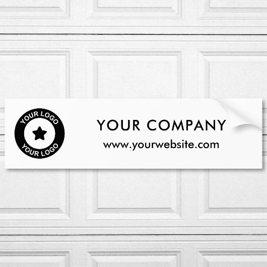 Aangepaste bedrijfslogo naam en website bumpersticker
