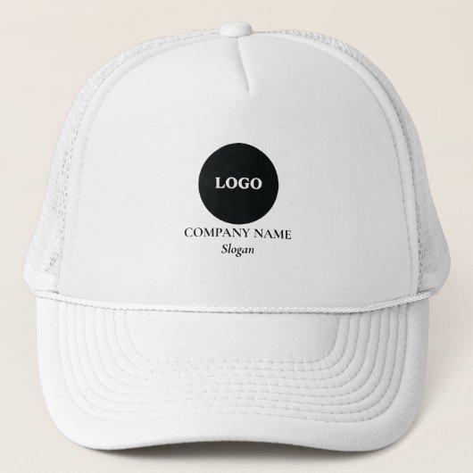 Aangepaste bedrijfslogo naam slogan Trucker Hoed Pet (Voorkant)