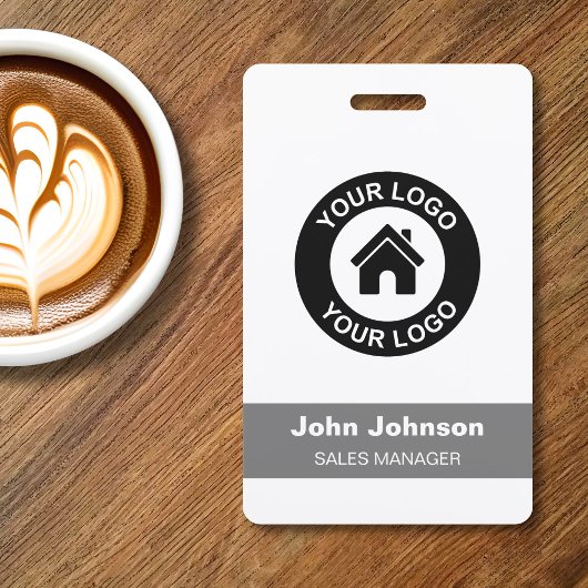 Aangepaste bedrijfslogo naam titel werknemer badge