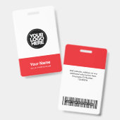 Aangepaste bedrijfslogo naam titelbalk code badge (Voor- en achterkant)