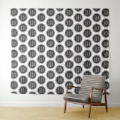 Aangepaste bedrijfslogo patroon achtergrond wandkleed (In Situ (horizontaal))