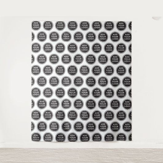Aangepaste bedrijfslogo patroon achtergrond wandkleed (Voorkant)