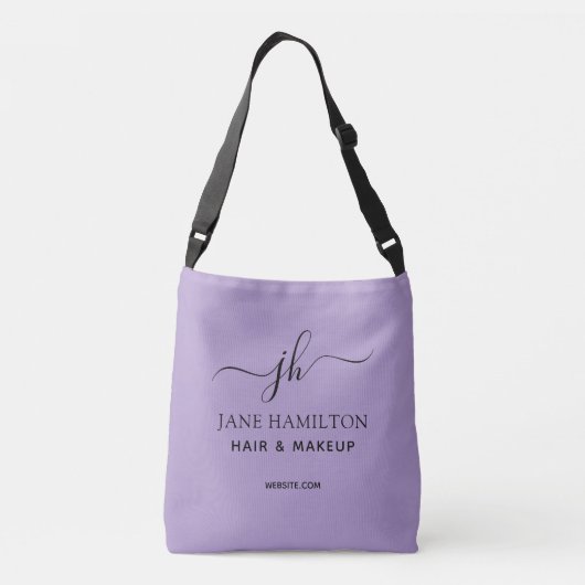 Aangepaste bedrijfslogo Promo paars Crossbody Tas (Achterkant)