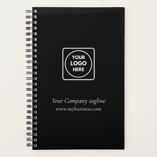 Aangepaste bedrijfslogo promotionele zwarte planne planner (Voorkant)