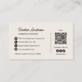 Aangepaste bedrijfslogo QR-code modern minimalisti Visitekaartje (Achterkant)