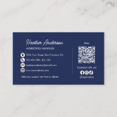 Aangepaste bedrijfslogo QR-code modern minimalisti Visitekaartje (Achterkant)