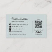 Aangepaste bedrijfslogo QR-code modern minimalisti Visitekaartje (Achterkant)