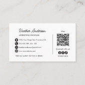Aangepaste bedrijfslogo QR-code modern minimalisti Visitekaartje (Achterkant)