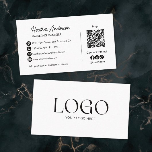 Aangepaste bedrijfslogo QR-code modern minimalisti Visitekaartje