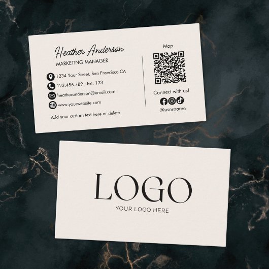 Aangepaste bedrijfslogo QR-code modern minimalisti Visitekaartje