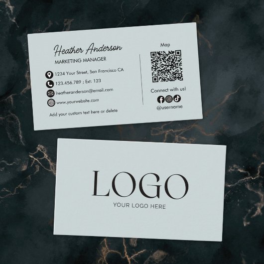 Aangepaste bedrijfslogo QR-code modern minimalisti Visitekaartje