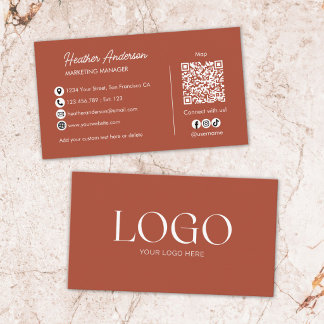 Aangepaste bedrijfslogo QR-code modern minimalisti Visitekaartje