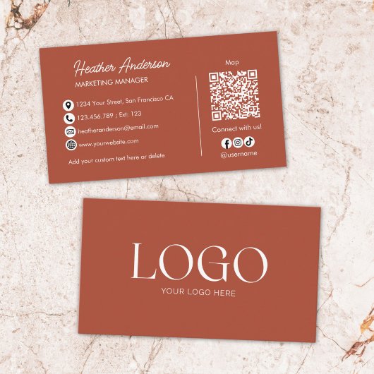 Aangepaste bedrijfslogo QR-code modern minimalisti Visitekaartje