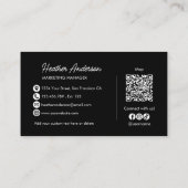 Aangepaste bedrijfslogo QR-code modern minimalisti Visitekaartje (Achterkant)