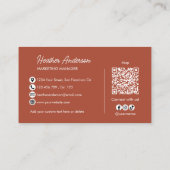 Aangepaste bedrijfslogo QR-code modern minimalisti Visitekaartje (Achterkant)