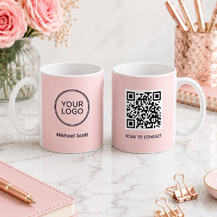 Aangepaste bedrijfslogo QR-code mok Gepersonalis