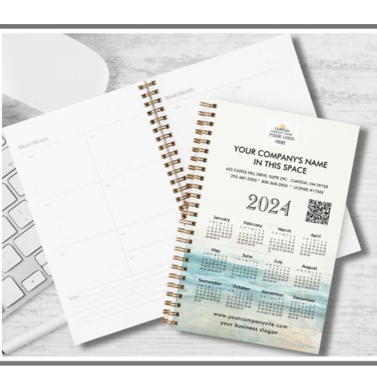 Aangepaste bedrijfslogo QR-code planner kalender