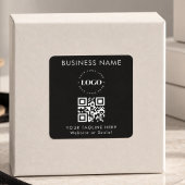 Aangepaste bedrijfslogo QR-code & tekst eenvoudig Vierkante Sticker