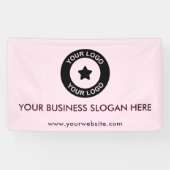 Aangepaste bedrijfslogo slogan website promotie ma spandoek (Horizontaal)