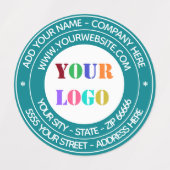 Aangepaste bedrijfslogo tekst ronde labels uw kleu (Design 1)