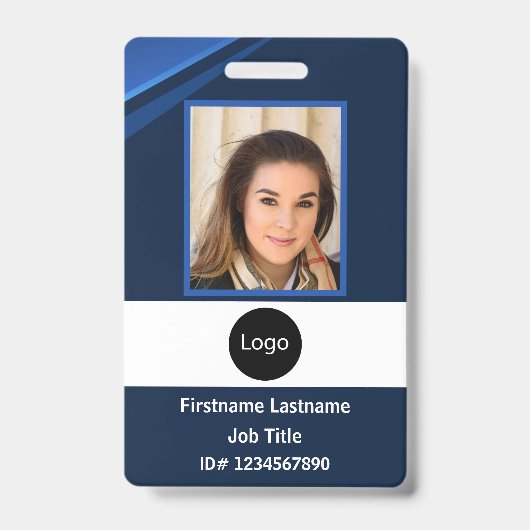 aangepaste bedrijfsmedewerker-ID, foto logo streep Badge (Voorzijde)