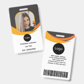 aangepaste bedrijfsmedewerker-ID, foto logo streep Badge (Voor- en achterkant)