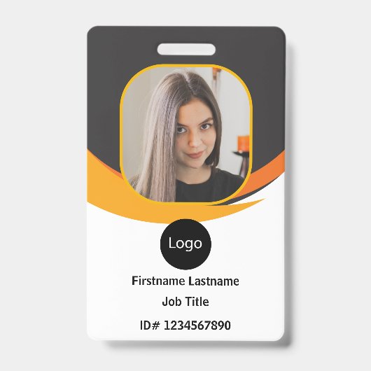 aangepaste bedrijfsmedewerker-ID, foto logo streep Badge (Voorzijde)