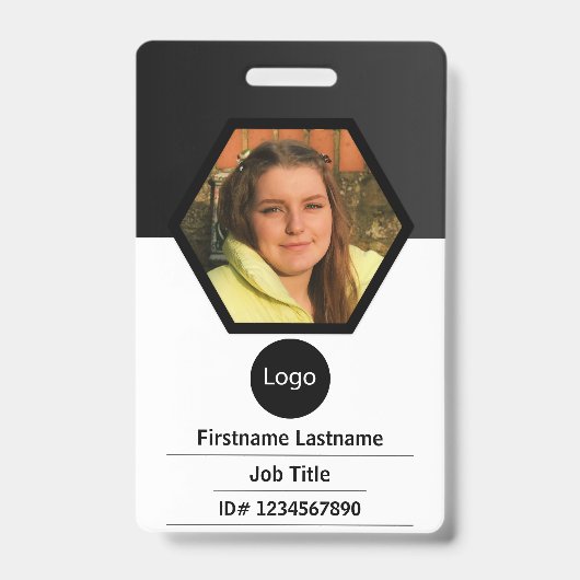 aangepaste bedrijfsmedewerker-ID, foto logo streep Badge (Voorzijde)