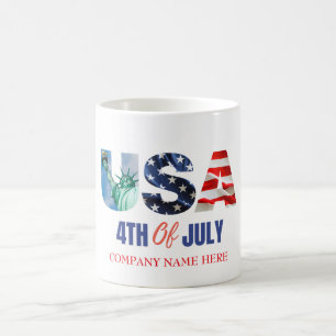 Aangepaste bedrijfsnaam 4th of July Patriotic USA  Koffiemok