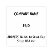 Aangepaste Bedrijfsnaam Adres BETAALD Afgedrukte Z Zelfinktende Stempel (Design)