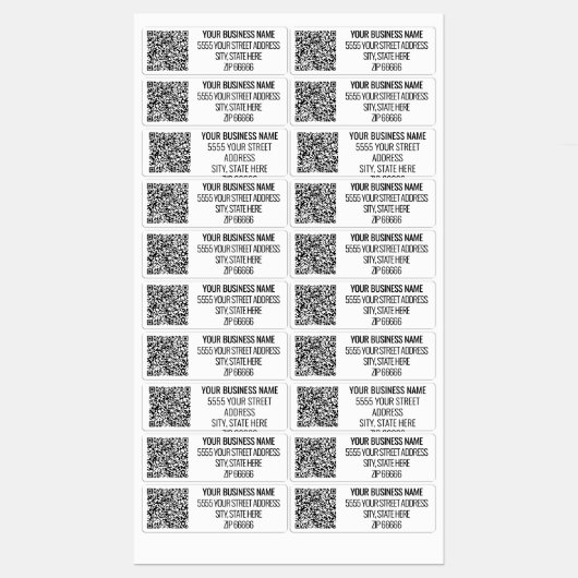 Aangepaste bedrijfsnaam Adres en QR-codebabels Labels (Vel)