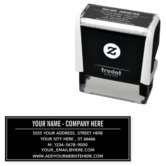Aangepaste bedrijfsnaam Adres uw kleurenstempel Zelfinktende Stempel (In situ)