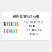 Aangepaste bedrijfsnaam Adresetiketten met Logo Rechthoekige Sticker (Voorkant)