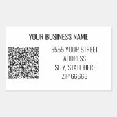 Aangepaste bedrijfsnaam Adresetiketten met QR-code Rechthoekige Sticker (Voorkant)