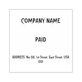 Aangepaste Bedrijfsnaam BETAALD en Adres Tekst bla Rubberstempel (Afrduk)