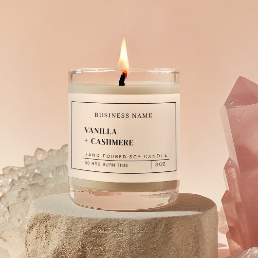 Aangepaste Bedrijfsnaam Blush Roze Kaars Verpakkin Voedselcontainer Etiket