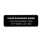 Aangepaste bedrijfsnaam Eenvoudig zwart retouradre Etiket (Voorkant)