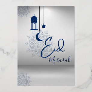 Aangepaste bedrijfsnaam Eid Mubarak Groet  Folie Feestdagenkaart