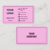 Aangepaste bedrijfsnaam elegant Lijst Uw kleur Visitekaartje (Voorkant / Achterkant)