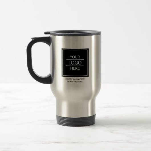 Aangepaste bedrijfsnaam en Logo Branded Travel Mug Reisbeker (Links)